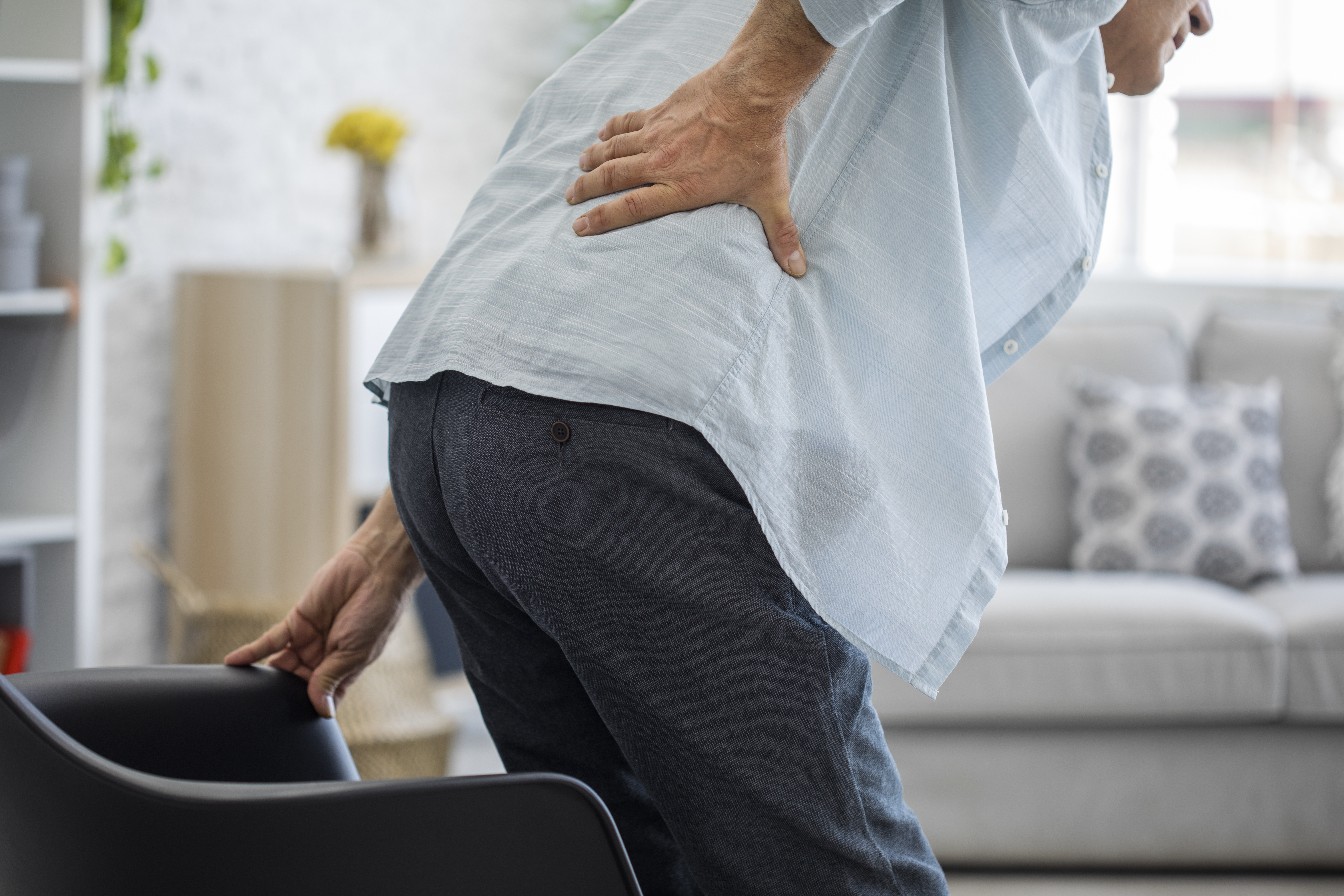 Old man with back pain